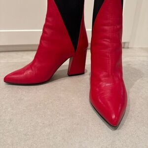 Red Ankles high boots, high heels